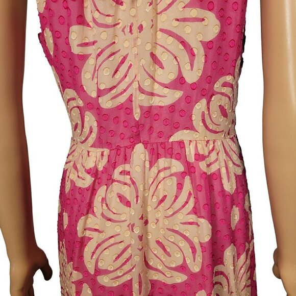 Vineyard Vines Women's Medallion Silk Blend Pink Halter Maxi Dress Size 6 - Picture 9 of 12